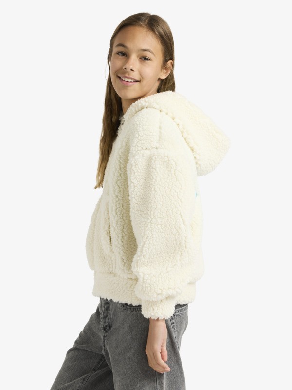 4 Back To  - Fleece met Rits voor Meisjes 4-16 White ERGPF03093 Roxy