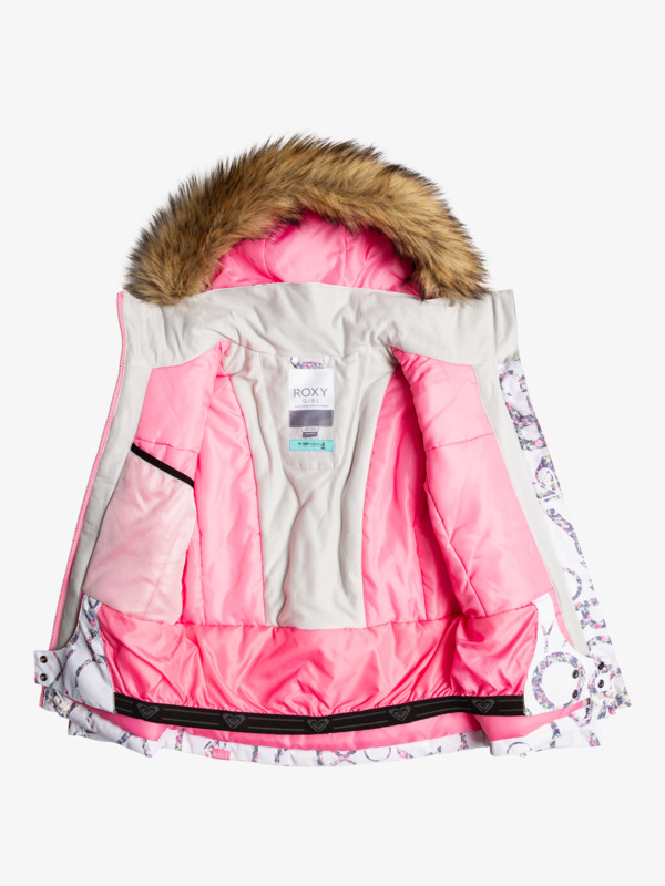 1 Roxy Pie - Snow Jacket for Girls 8 - 16 White ERGTJ03180 Roxy