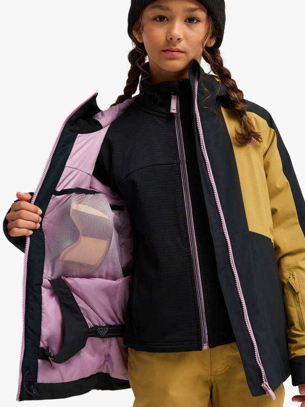 6 Dreamountains 10K - Funktionelle Snow-Jacke mit Kapuze für Mädchen 8-16 Schwarz ERGTJ03193 Roxy