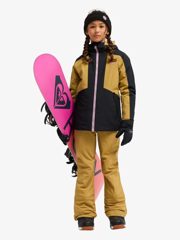 3 Dreamountains 10K - Funktionelle Snow-Jacke mit Kapuze für Mädchen 8-16 Schwarz ERGTJ03193 Roxy