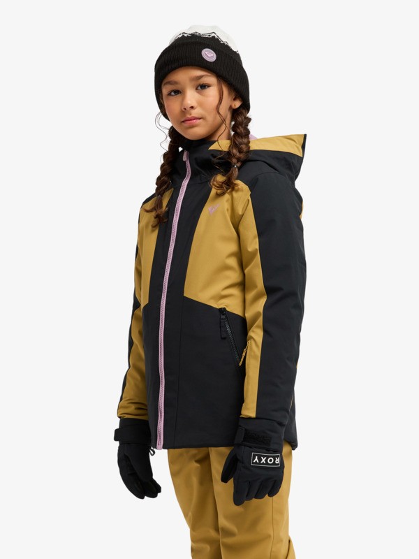 10 Dreamountains 10K - Funktionelle Snow-Jacke mit Kapuze für Mädchen 8-16 Schwarz ERGTJ03193 Roxy