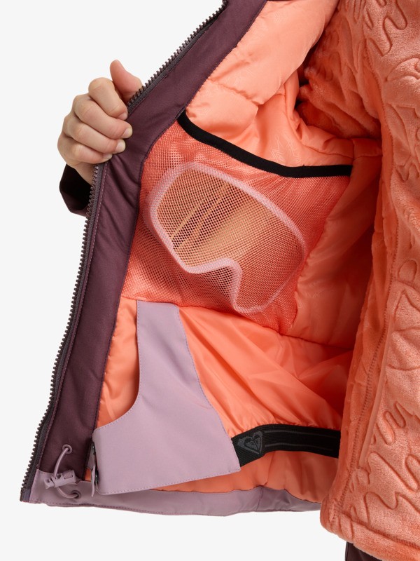 8 Free Jet Block 10K - Funktionelle Snow-Jacke mit Kapuze für Mädchen 8-16 Rosa ERGTJ03197 Roxy