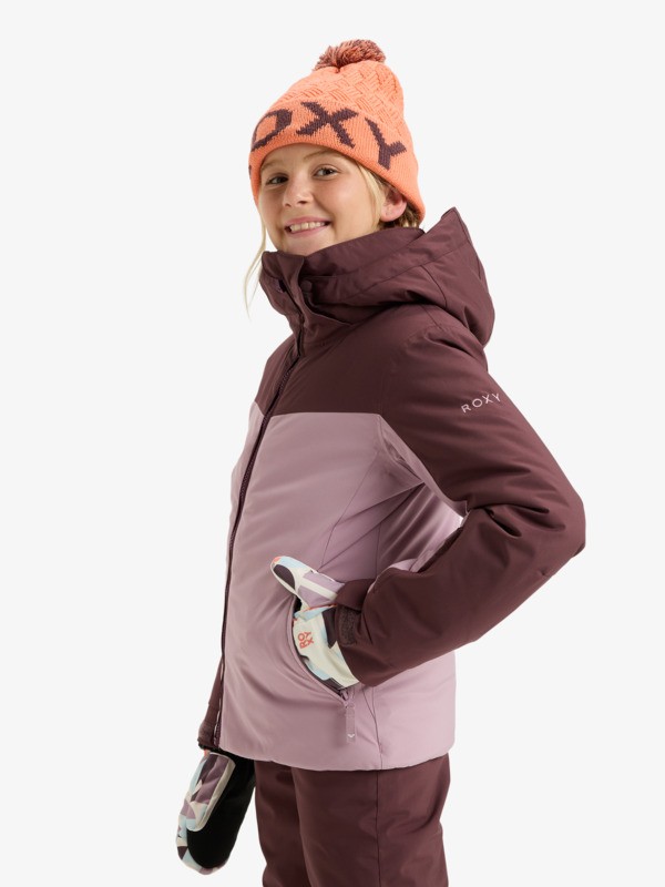 1 Free Jet Block 10K - Funktionelle Snow-Jacke mit Kapuze für Mädchen 8-16 Rosa ERGTJ03197 Roxy