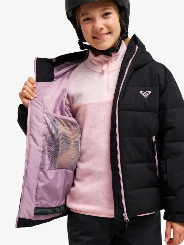 6 Snowyhill Puffy 10K - Technical Snow Jacket for Girls 8-16 Black ERGTJ03205 Roxy