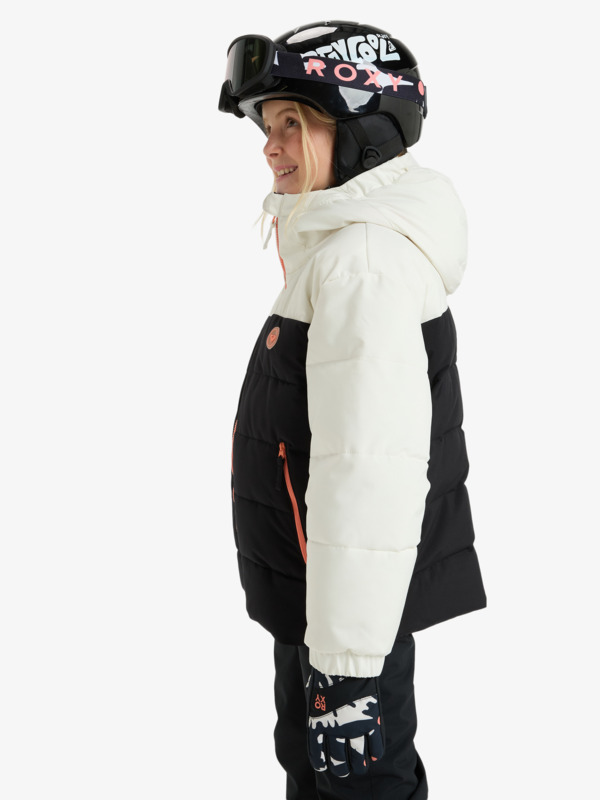 1 Snowyhill Puffy 10K - Veste de snow technique pour Fille 8-16 ans Blanc ERGTJ03205 Roxy