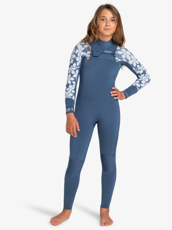 0 3/2mm Swell Series - Chest Zip Wetsuit for Girls 8-16 Blue ERGW103056 Roxy