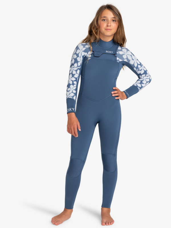 0 4/3mm Swell Series - Chest Zip Wetsuit for Girls 8-16 Blue ERGW103058 Roxy