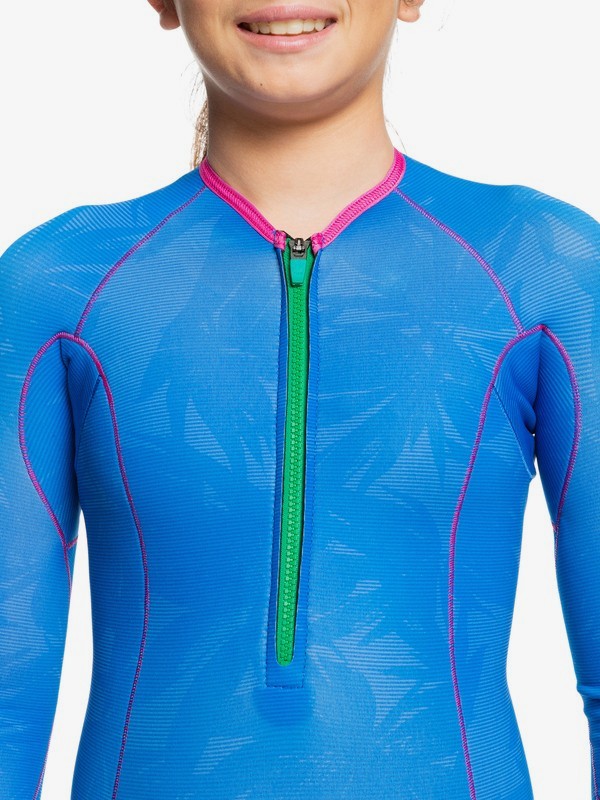 2 1mm POP Surf - Springsuit front zip manches longues pour Fille 8-16 ans Bleu ERGW403014 Roxy