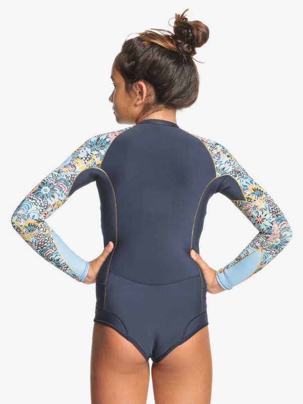 4 1mm Marine Bloom - Front Zip Springsuit for Girls Blue ERGW403020 Roxy