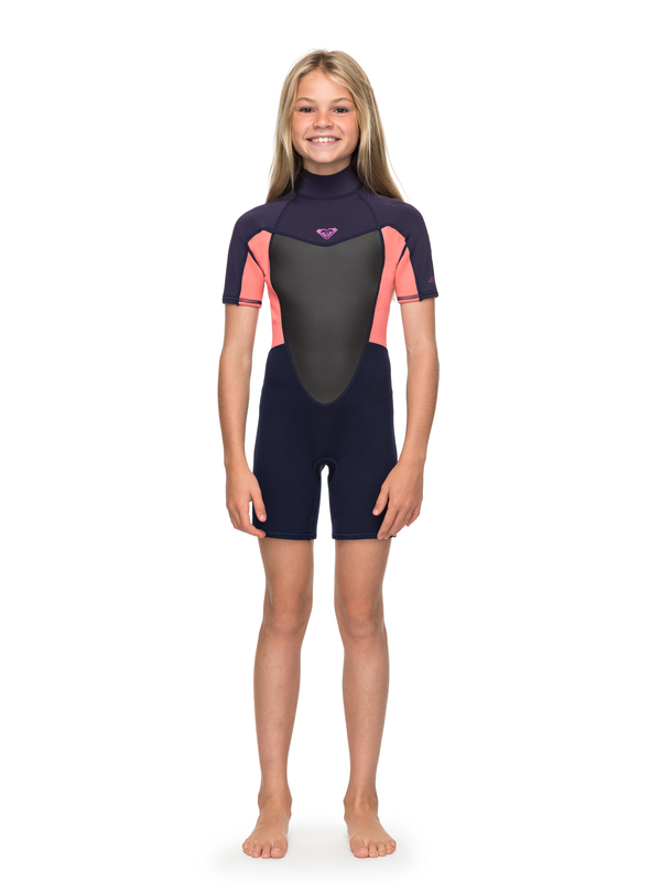 0 2/2mm Prologue - Springsuit manches courtes back zip pour Fille 8-16 ans Bleu ERGW503008 Roxy