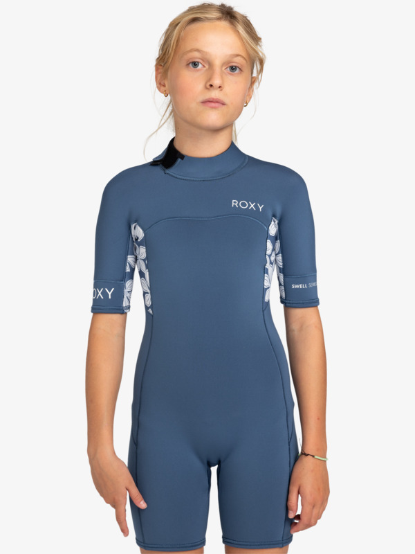 6 2mm Swell Series - Springsuit manches courtes back zip pour Fille 8-16 ans Bleu ERGW503017 Roxy