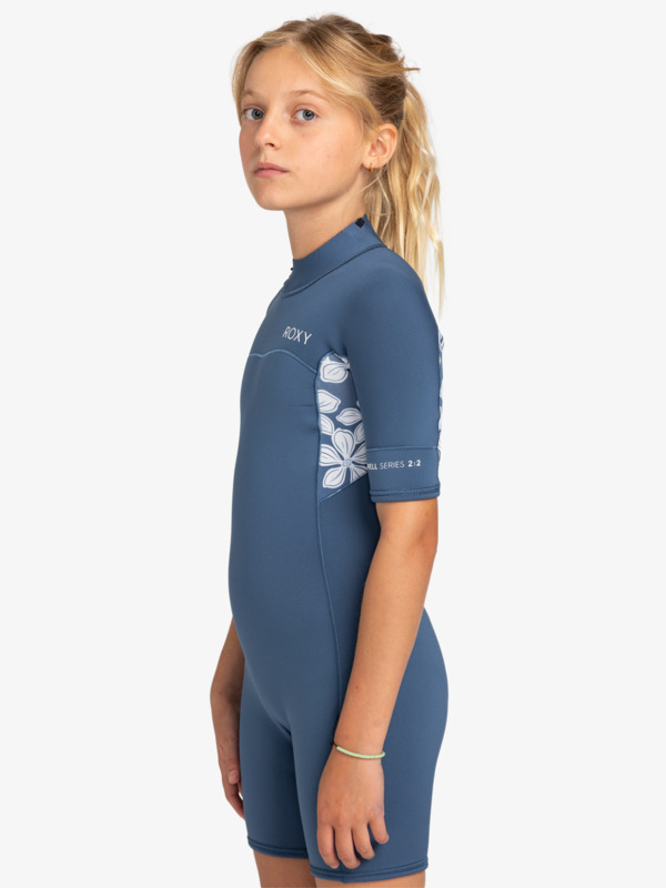 7 2mm Swell Series - Springsuit manches courtes back zip pour Fille 8-16 ans Bleu ERGW503017 Roxy