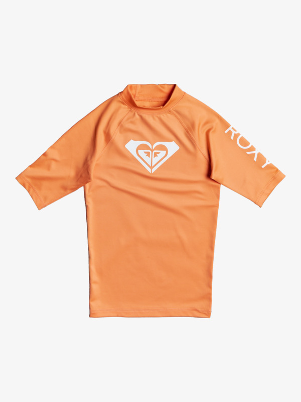 0 Whole Hearted - Short Sleeve Rash Vest for Girls 8-16 Orange ERGWR03206 Roxy