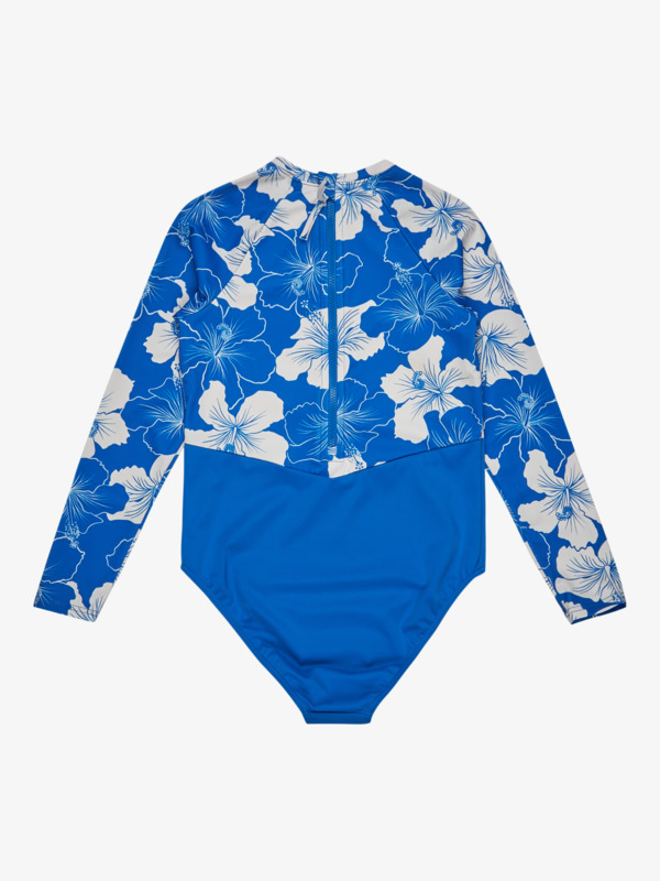 7 Hippy Hibiscus - Langärmliger Badeanzug für Mädchen 6 - 16 Blau ERGWR03432 Roxy