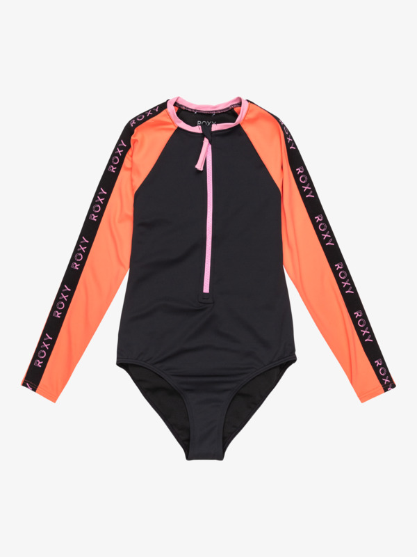 0 Colorblock - Bañador de Manga Larga para Chicas (6 - 16) Negro ERGWR03444 Roxy