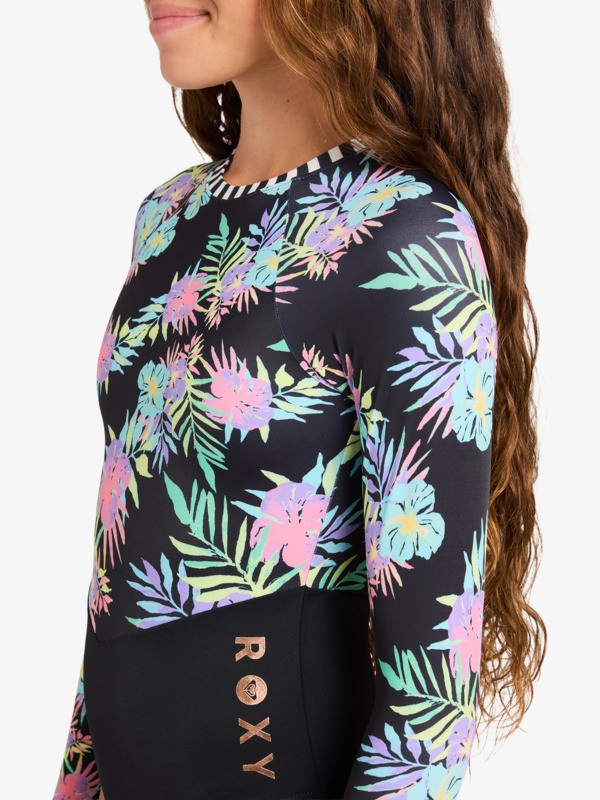 4 Roxy Active - Long Sleeve One-Piece Swimsuit for Girls 6-16 Pink ERGWR03485 Roxy