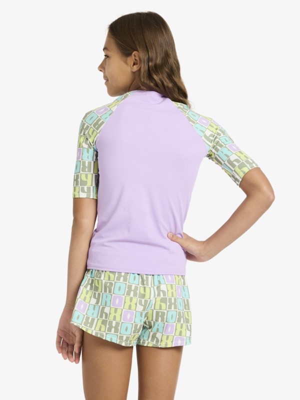 2 Roxy Active - Kurzarm-Rashguard f&uuml;r M&auml;dchen 6-16 Gr&uuml;n ERGWR03486 Roxy