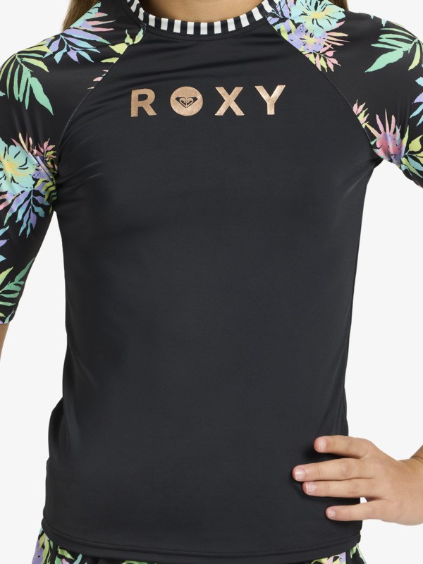 4 Roxy Active - Short Sleeve Rash Vest for Girls 6-16 Pink ERGWR03486 Roxy