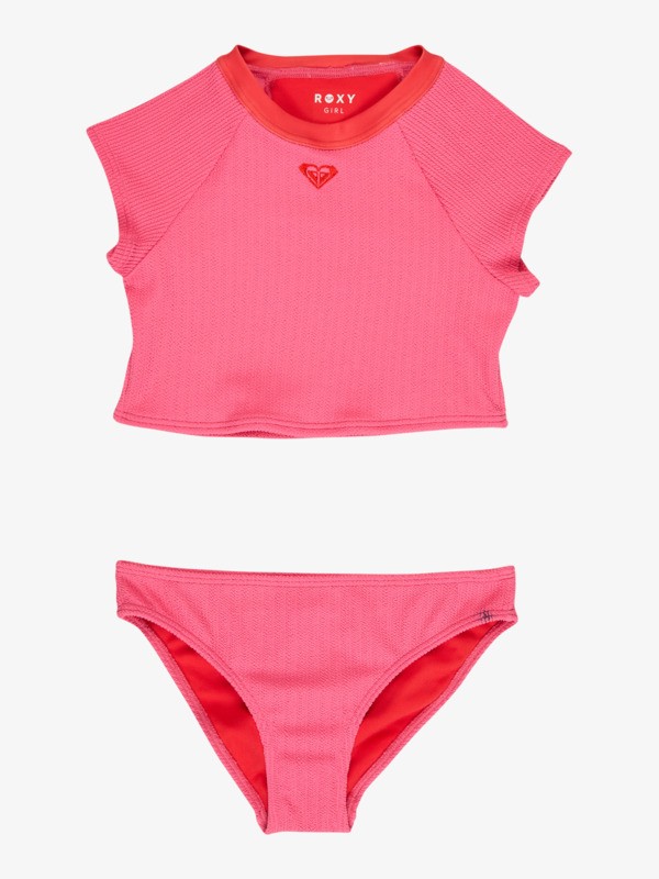 0 Aruba - Short Sleeve Rash Vest Set for Girls 6-16 Pink ERGWR03487 Roxy