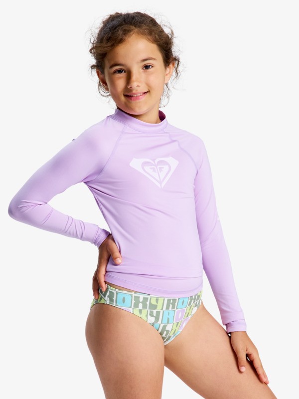 0 Whole Hearted - Rash Vest met Lange Mouw voor Meisjes 6-16 Purple ERGWR03490 Roxy