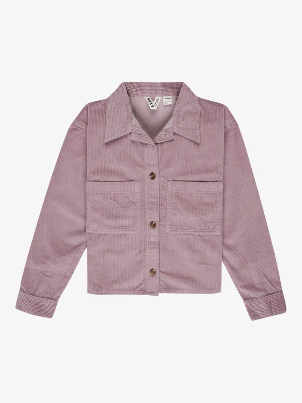 0 Cosmic Sand - Oversized Corduroy Shirt for Girls 4-16 Purple ERGWT03144 Roxy