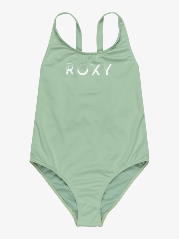 0 Solid Active - One-Piece Swimsuit for Girls 6 - 16 Green ERGX103205 Roxy