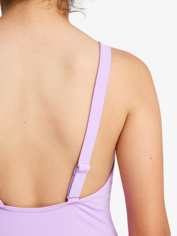 6 Solid Active - One-Piece Swimsuit for Girls 6-16 Purple ERGX103232 Roxy