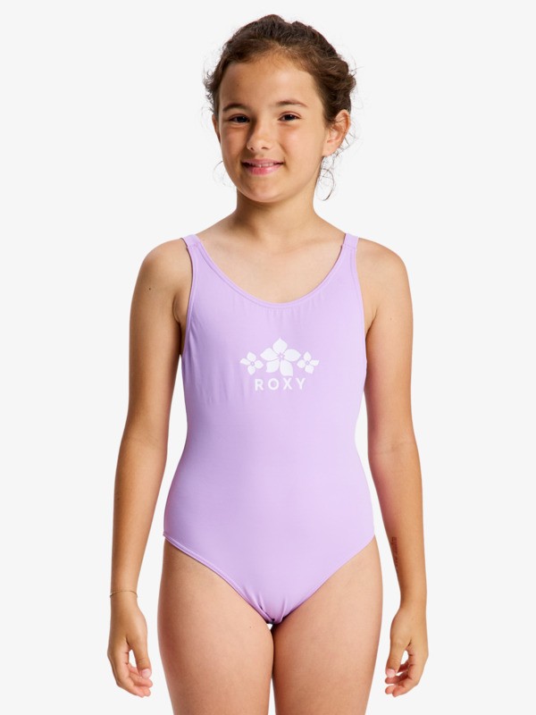 0 Solid Active - One-Piece Swimsuit for Girls 6-16 Purple ERGX103232 Roxy