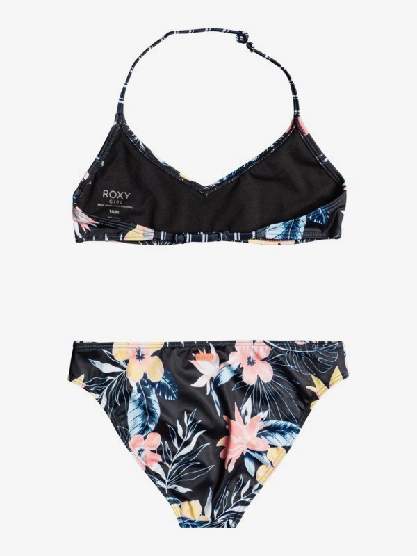 1 Flowers Addict - Completo Bikini con Bralette Triangolare da Ragazza 8-16 Black ERGX203415 Roxy