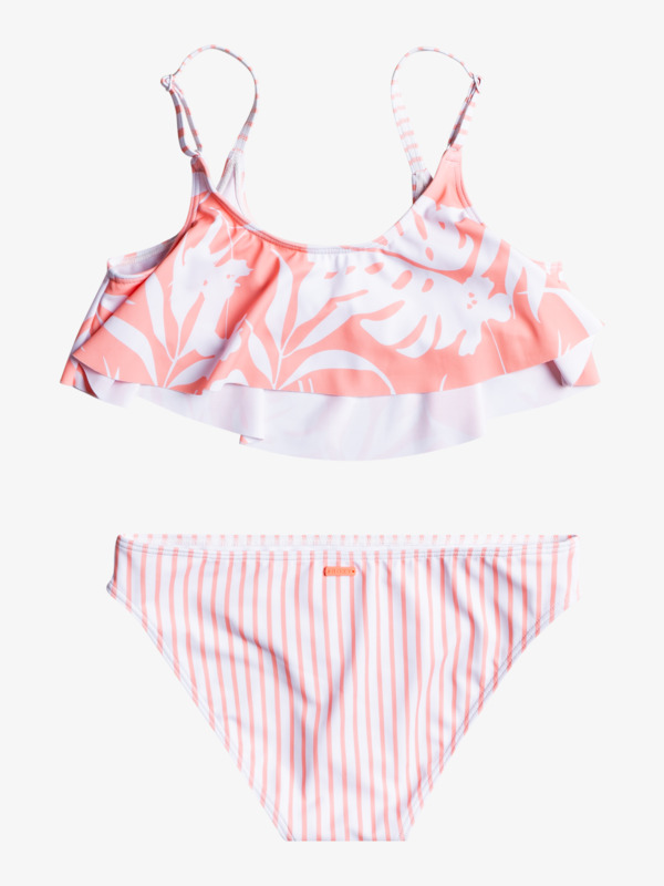 1 Flowers Addict - Conjunto de bikini con volantes para Chicas 8-16  ERGX203426 Roxy