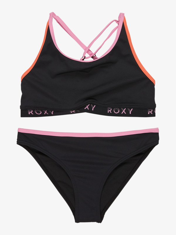 0 Colorblock - Two-Piece Swim Set for Girls 6 - 16 Black ERGX203647 Roxy