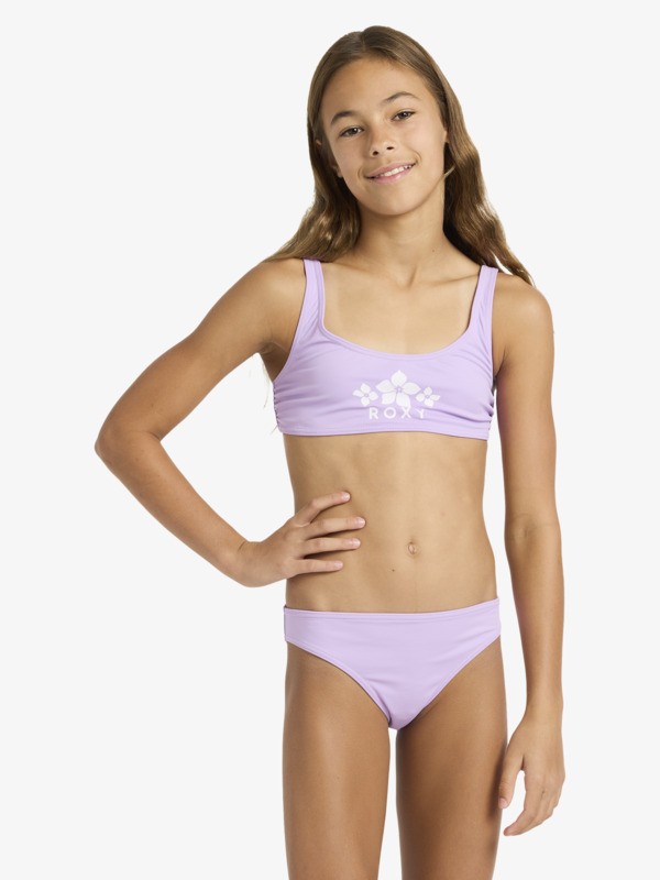 0 Solid Active - Set bikini a bralette due pezzi da Ragazza 6-16 Purple ERGX203686 Roxy