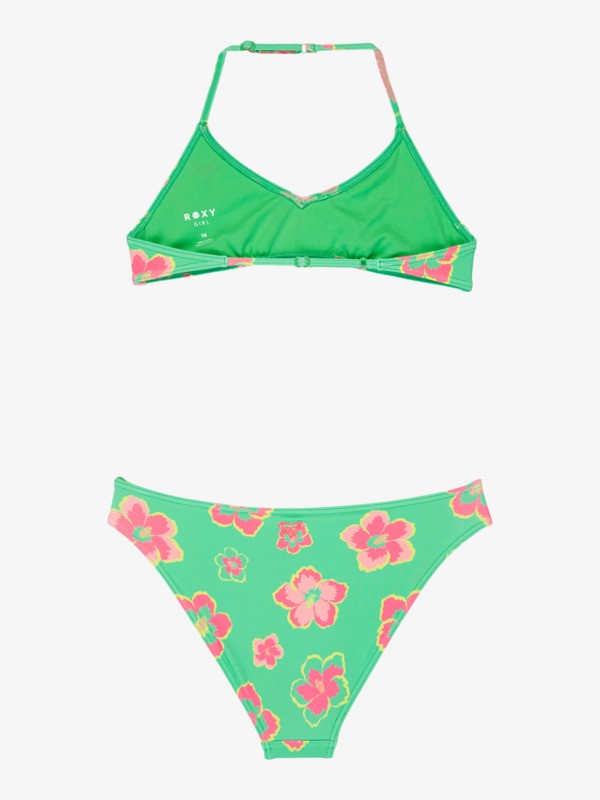 1 Tropicool - Two Piece Triangle Bikini Set for Girls 6-16 Green ERGX203711 Roxy