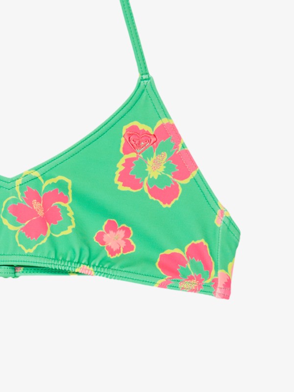 2 Tropicool - Conjunto de biqu&iacute;ni de duas pe&ccedil;as tri&acirc;ngulo para Raparigas 6-16 Verde ERGX203711 Roxy