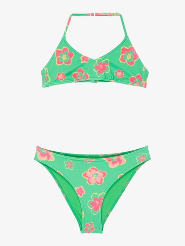 0 Tropicool - Two Piece Triangle Bikini Set for Girls 6-16 Green ERGX203711 Roxy
