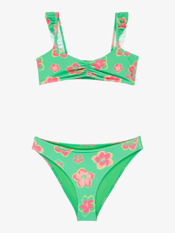 0 Tropicool - Two Piece Bralette Bikini Set for Girls 6-16 Green ERGX203713 Roxy