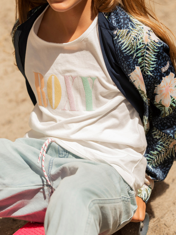 0 Day And Night - Nachhaltiges T-Shirt für Mädchen 4-16 Weiss ERGZT03754 Roxy
