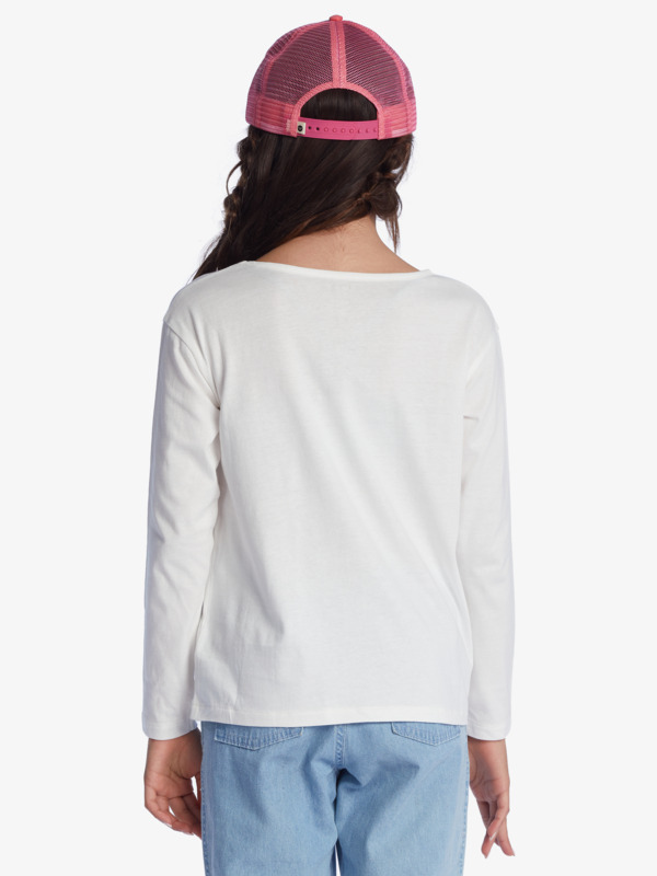 4 The One - Organic Long Sleeve T-Shirt for Girls White ERGZT03904 Roxy