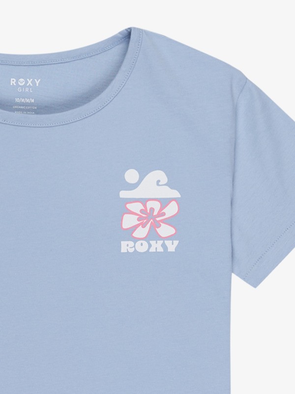 2 Lily Night - T-shirt de manga curta para raparigas 4-16 Azul ERGZT04139 Roxy