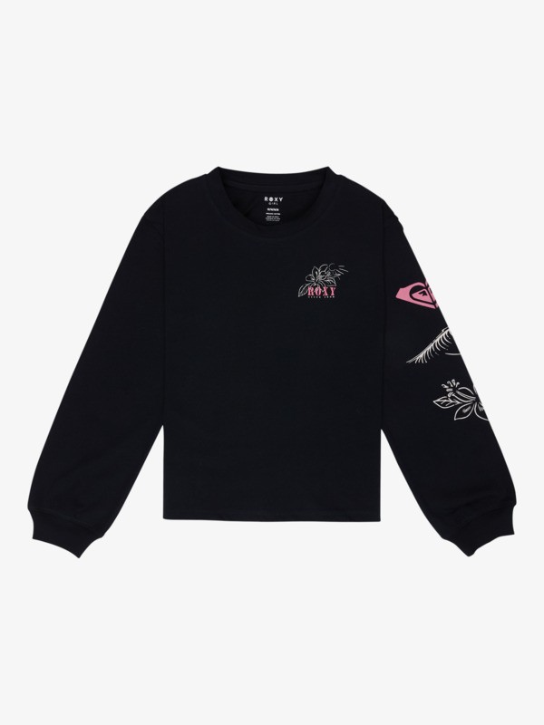 3 Orchidregular Go - Maglietta a Maniche Lunghe da Ragazza 4-16 Black ERGZT04141 Roxy