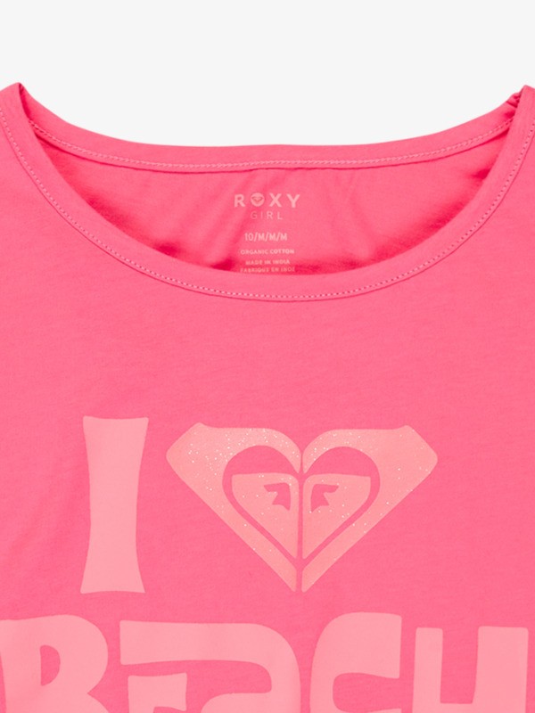 2 Pura Playa - T-shirt de manga curta para Raparigas 4-16 Pink ERGZT04148 Roxy