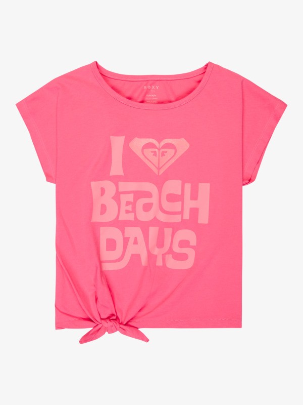0 Pura Playa - Short Sleeve T-Shirt for Girls 4-16 Pink ERGZT04148 Roxy