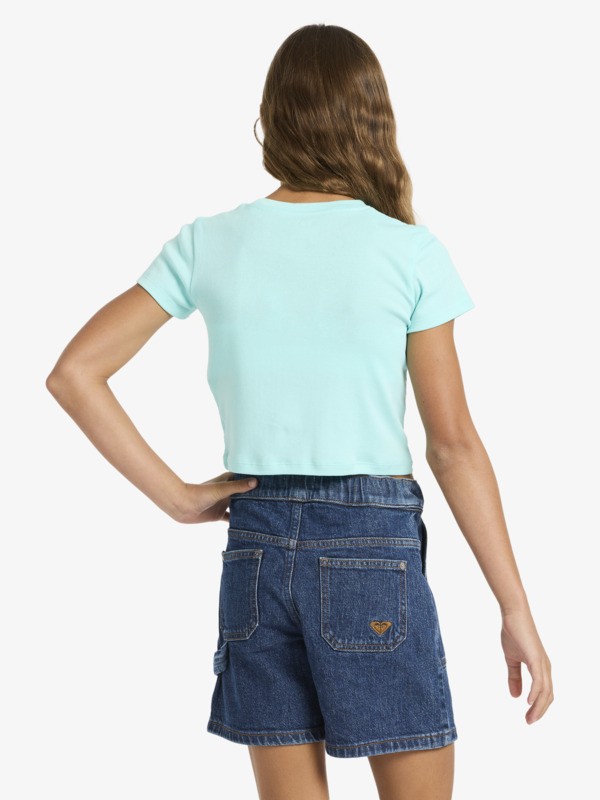 2 Baby One More Time - T-shirt curta para Raparigas 4-16 Azul ERGZT04152 Roxy