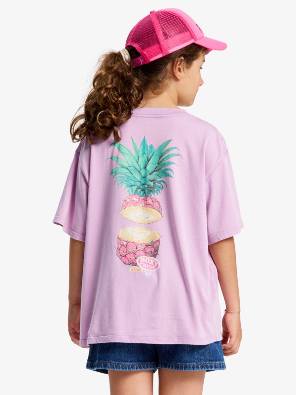 3 Eveoversize Washed - T-shirt de manga curta para Raparigas 4-16 Roxo ERGZT04157 Roxy