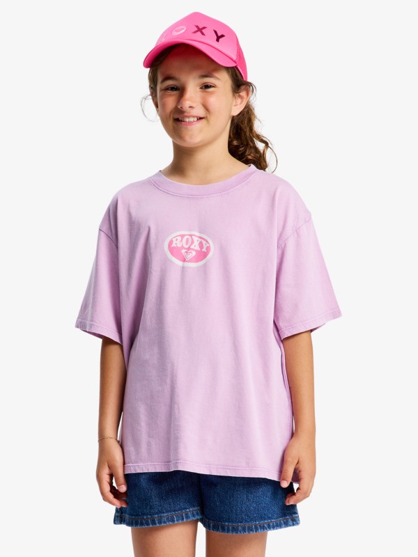 0 Eveoversize Washed - T-shirt de manga curta para Raparigas 4-16 Roxo ERGZT04157 Roxy