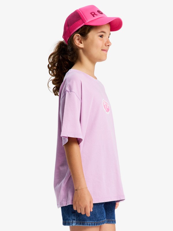 1 Eveoversize Washed - T-shirt de manga curta para Raparigas 4-16 Roxo ERGZT04157 Roxy