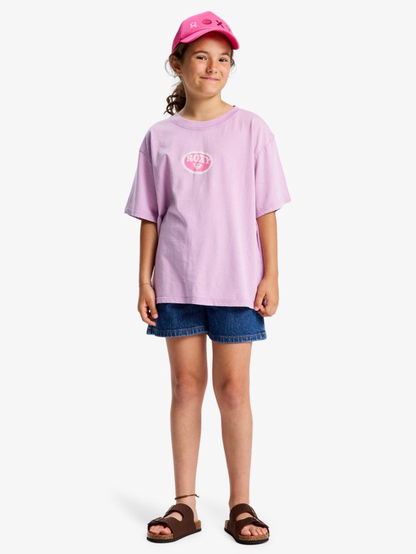 2 Eveoversize Washed - T-shirt de manga curta para Raparigas 4-16 Roxo ERGZT04157 Roxy