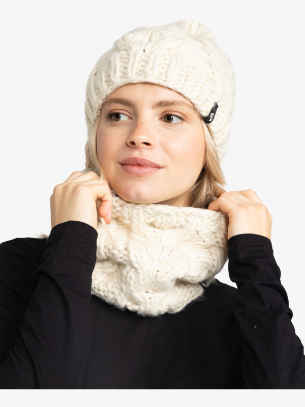 2 Winter  - Grob gestrickter Halswärmer für Frauen Beige ERJAA04294 Roxy