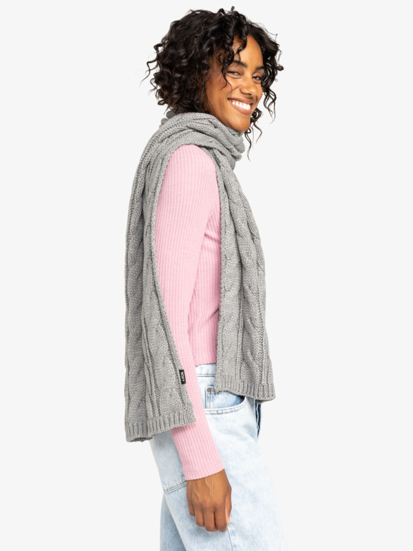 0 Magic Shell - Knitted Scarf for Women Grey ERJAA04297 Roxy