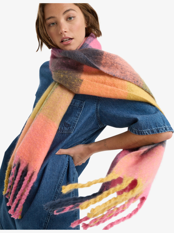 1 Cute Blush - Plaid Scarf for Women Yellow ERJAA04411 Roxy